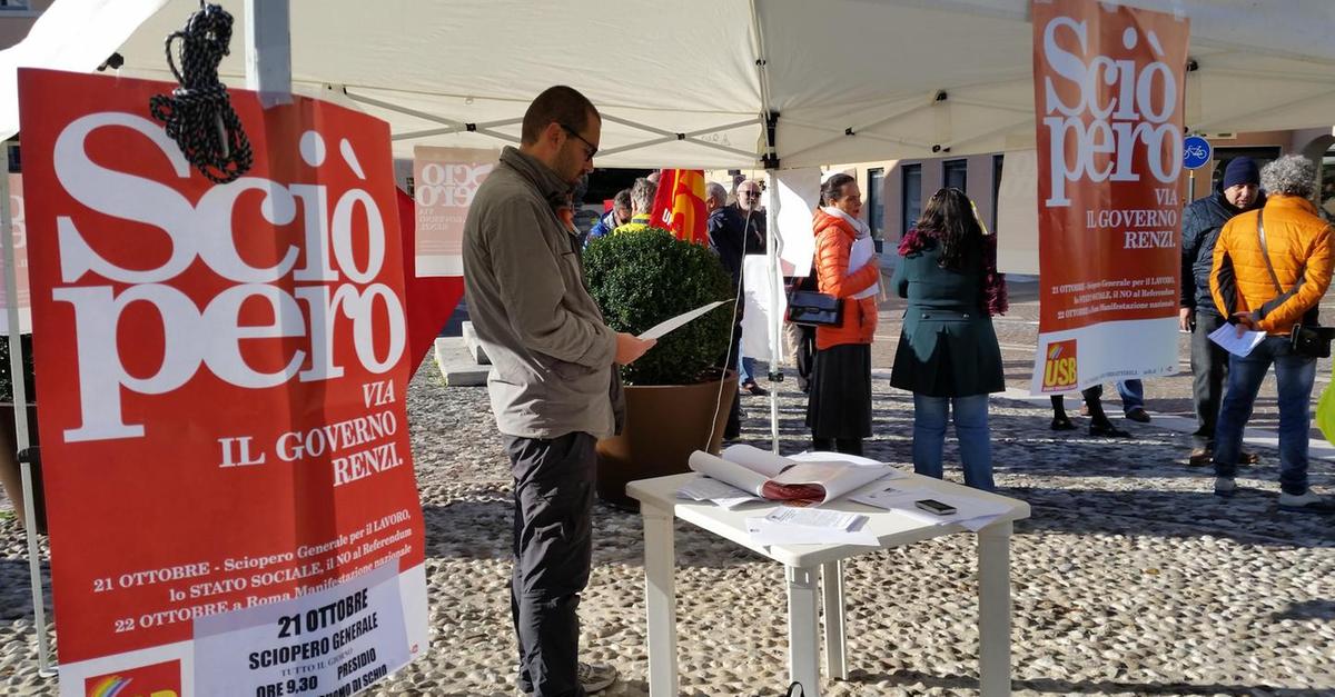 Usb in sciopero sotto il duomo contro il Governo - Il Giornale di Vicenza
