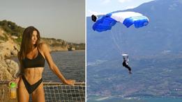 L'influencer Giulia Calcaterra si è buttata col paracadute da Torre Trieste a 2500 metri nel Bellunese