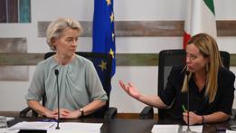 Ursula von der Leye, presidente della Commissione europea, e Giorgia Meloni, presidente del Consiglio