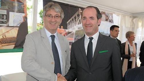 
 I due presidenti Tondo (Friuli) e Zaia (Veneto) all'inaugurazione di ieri