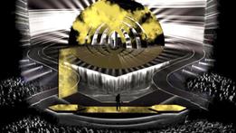 La grande cascata d'acqua realizzata per il palco dell'Eurovision sarà lunga 20 metri