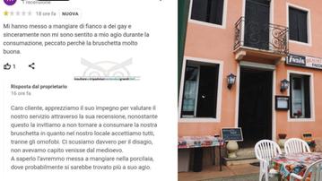 Il post del cliente e la risposta dei titolari della Bruschetteria Faedo a Monte di Malo (Facebook @isentinellidimilano)