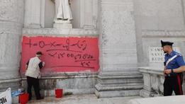 La basilica del Santissimo Redentore a Venezia, chiesa palladiana, è stata imbrattata nella notte da ignoti vandali
