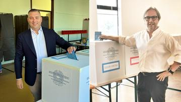 I due candidati sindaco di Thiene: Manuel Benetti (a sinistra) e Giampi Michelusi (a destra)