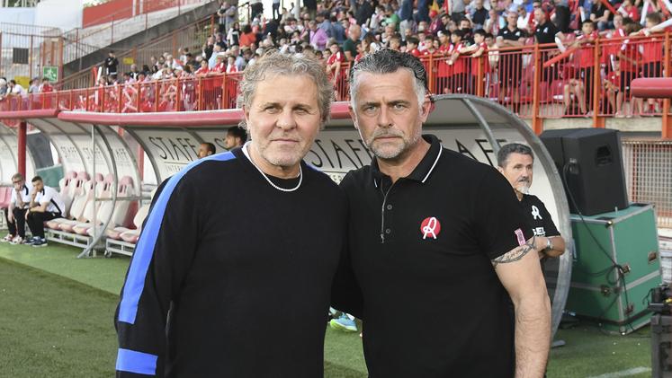Renzo Rosso e Francesco Baldini allo stadio Menti