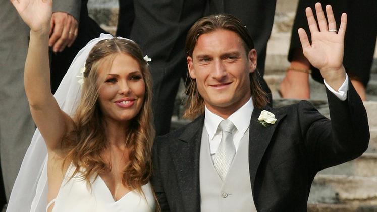 Francesco Totti e Ilary Blasi si erano sposati a Roma nel 2005 (Foto Ansa)