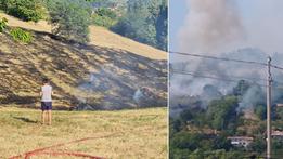 L'incendio a Molvena (Foto CECCON)