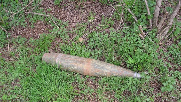 Una bomba da mortaio simile a quella che era stata trovata a Spiazzo di Val Liona e che è misteriosamente scomparsa (foto d'archivio)
