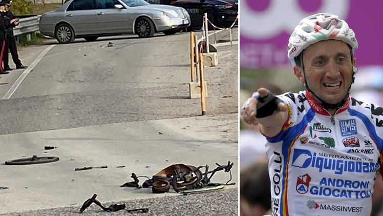 La bicicletta distrutta di Davide Rebellin dopo il terribile incidente che gli è costato la vita