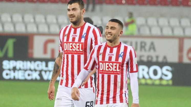 Vicenza-Pergolettese, i due goleador di giornata Ierardi e Dalmonte (Foto STUDIOSTELLA)