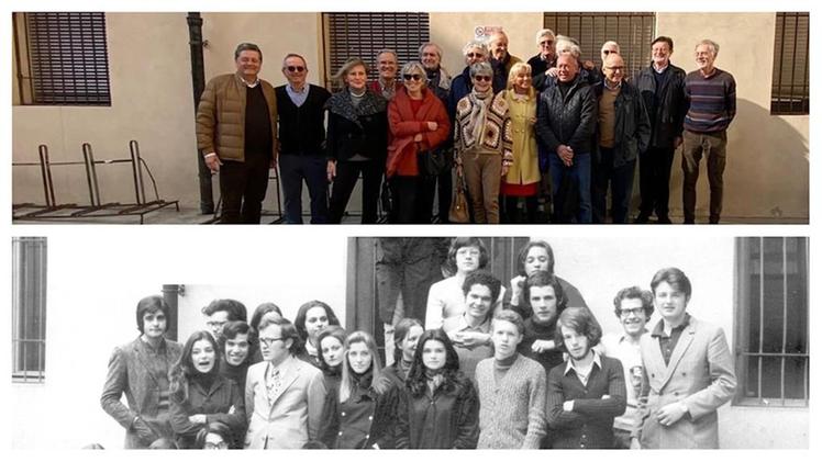 Le foto della classe prima e dopo, a distanza di 50 anni FOTO MADRON
